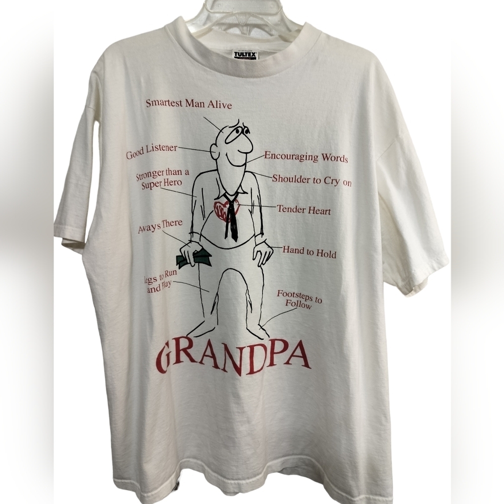 M415) Vintage Funny Grandpa 'Smartest Man Alive' Short Sleeve Tee Size 2XL